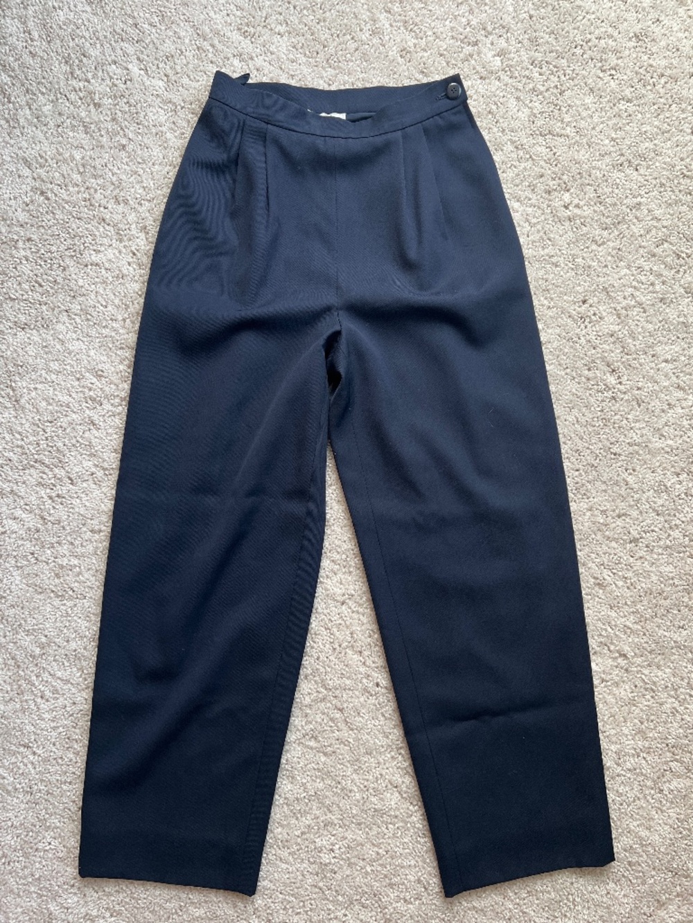 Vintage Valentino Boutique Navy Pleated Wide Leg Pants Size 8